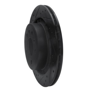 Saab 9-5 Brake Rotor (1) - Rear Left - R1 Concepts - Drilled & Slotted - Black - `02-`10